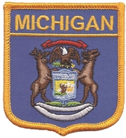 MICHIGAN medium flag shield souvenir or uniform embroidered patch