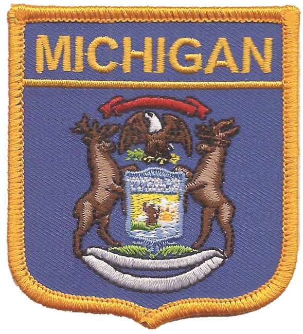 MICHIGAN medium flag shield souvenir or uniform embroidered patch