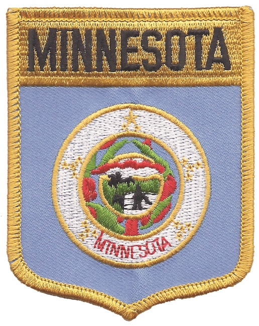 MINNESOTA large flag shield uniform or souvenir embroidered patch, MN