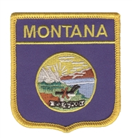 MONTANA medium flag shield souvenir embroidered patch, MT