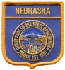 NEBRASKA medium flag shield souvenir embroidered patch, NE