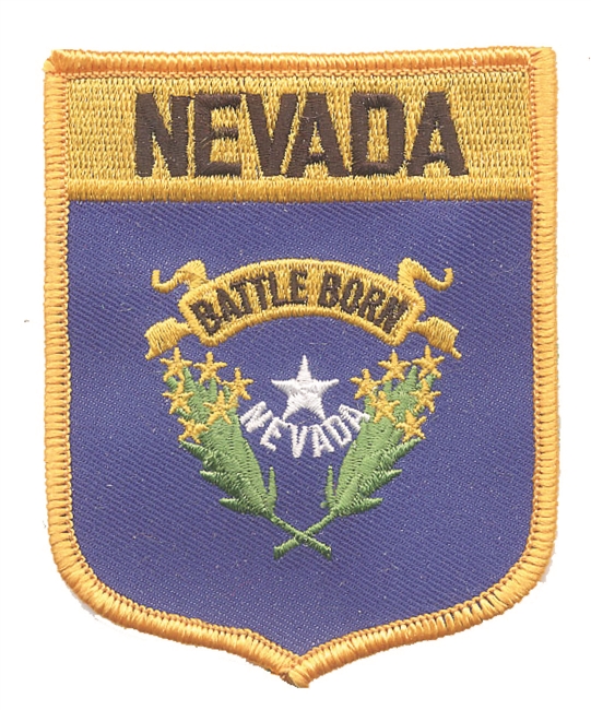NEVADA large flag shield uniform or souvenir embroidered patch, NV