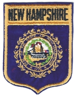 NEW HAMPSHIRE large flag shield uniform or souvenir embroidered patch, NH