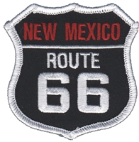 NEW MEXICO ROUTE 66 on black twill souvenir embroidered patch, NM