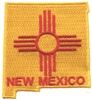 NEW MEXICO state shape & zia souvenir embroidered patch, NM