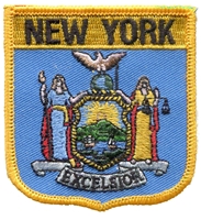 NEW YORK medium flag shield souvenir embroidered patch, NY