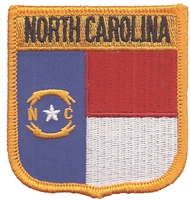 NORTH CAROLINA medium flag shield uniform or souvenir embroidered patch, NC