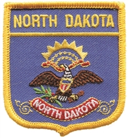 NORTH DAKOTA medium flag shield uniform or souvenir embroidered patch, ND