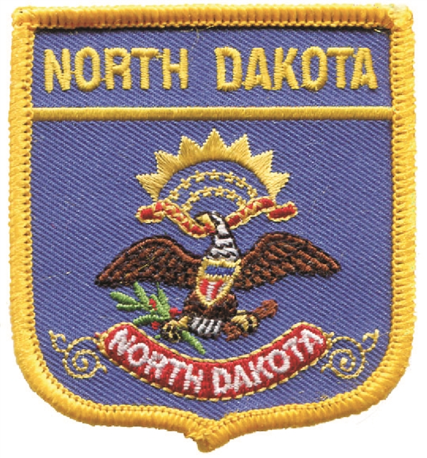 NORTH DAKOTA medium flag shield uniform or souvenir embroidered patch, ND