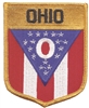 OHIO large flag shield uniform or souvenir embroidered patch, OH