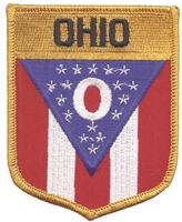 OHIO large flag shield uniform or souvenir embroidered patch, OH