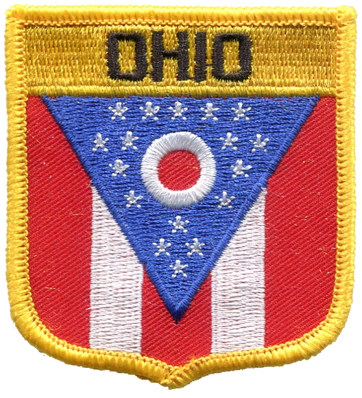 OHIO medium flag shield uniform or souvenir embroidered patch, OH