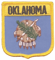 OKLAHOMA medium flag shield uniform or souvenir embroidered patch, OK