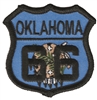 OKLAHOMA 66 flag shield embroidered souvenir patch, OK, Route 66
