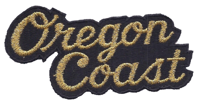 Oregon Coast script souvenir embroidered patch, OR