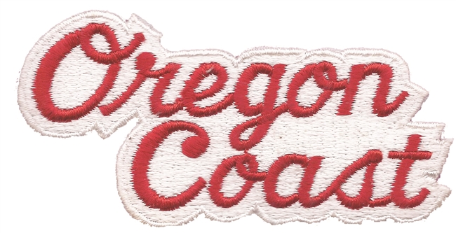 Oregon Coast script souvenir embroidered patch, OR