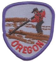 OREGON logger shield souvenir embroidered patch, OR