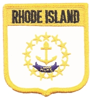 RHODE ISLAND medium flag shield uniform or souvenir embroidered patch, RH