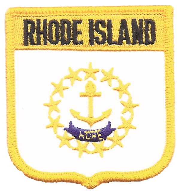 RHODE ISLAND medium flag shield uniform or souvenir embroidered patch, RH
