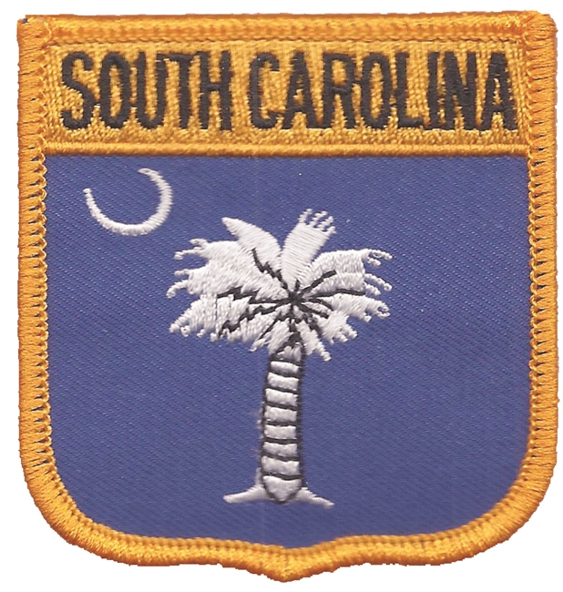 SOUTH CAROLINA medium flag shield uniform or souvenir embroidered patch, SC