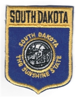 SOUTH DAKOTA large flag shield uniform or souvenir embroidered patch, SD