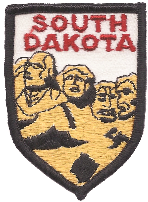 SD, SOUTH DAKOTA Mt. Rushmore shield uniform or souvenir embroidered patch