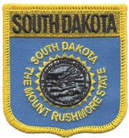 SD, SOUTH DAKOTA medium flag shield uniform or souvenir embroidered patch