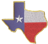 TEXAS state shape embroidered souvenir patch, TX