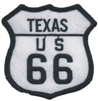 TEXAS US 66 souvenir embroidered patch, TX, ROUTE 66