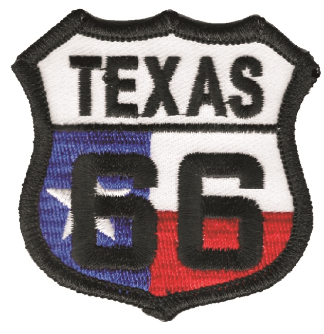 TEXAS 66 flag shield embroidered souvenir patch, TX, ROUTE 66