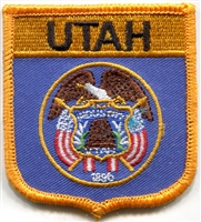UTAH medium flag shield uniform or souvenir embroidered patch, UT