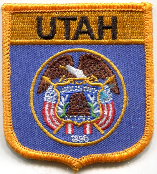 UTAH medium flag shield uniform or souvenir embroidered patch, UT