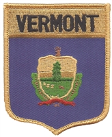 VERMONT large flag shield uniform or souvenir embroidered patch, VT