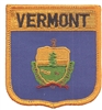 VERMONT medium flag shield uniform or souvenir embroidered patch, VT