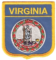 VIRGINIA medium flag shield embroidered patch, VA
