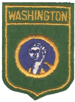 WASHINGTON small flag shield souvenir embroidered patch, WA