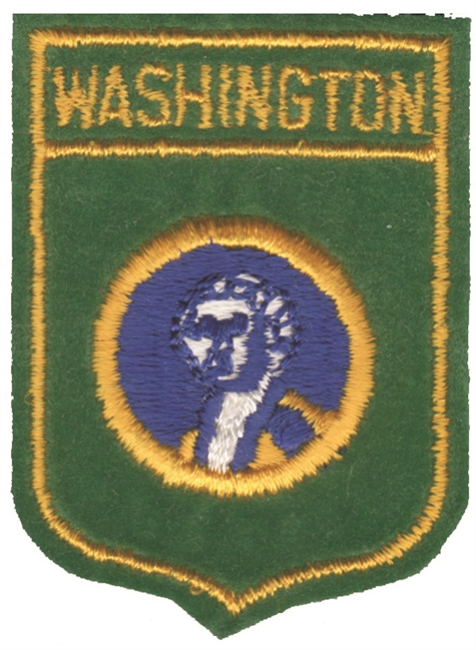 WASHINGTON small flag shield souvenir embroidered patch, WA