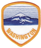 WASHINGTON mountain shield souvenir embroidered patch, WA