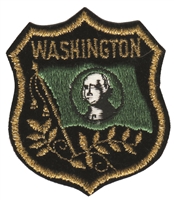 WASHINGTON mylar flag shield souvenir embroidered patch, WA