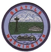 SEATTLE WASHINGTON  ferry, mtn, needle souvenir embroidered patch