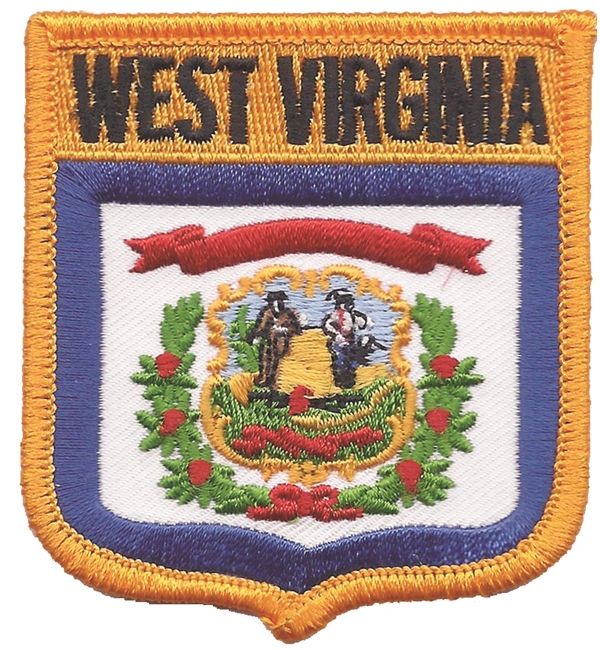 WEST VIRGINIA medium flag shield souvenir or uniform embroidered patch, WV