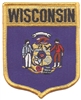 WISCONSIN large flag shield uniform or souvenir embroidered patch, WI