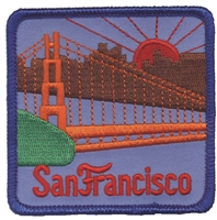 San Francisco: bridge, sun, city souvenir embroidered patch