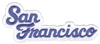 San Francisco script royal on white souvenir embroidered patch