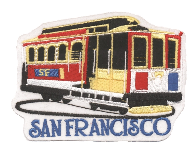 SAN FRANCISCO cable car turning souvenir embroidered patch