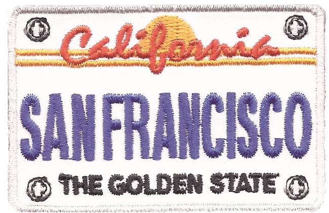 SAN FRANCISCO license plate souvenir embroidered patch