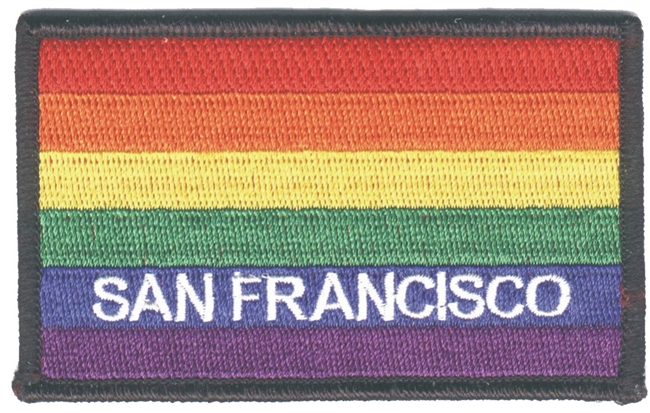 SAN FRANCISCO rainbow flag pride black border embroidered patch