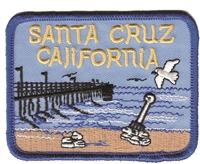 SANTA CRUZ pier souvenir embroidered patch.
