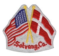 Solvang, Ca. - USA x Denmark flags souvenir embroidered patch