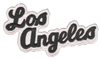 Los Angeles script: black on white souvenir embroidered patch